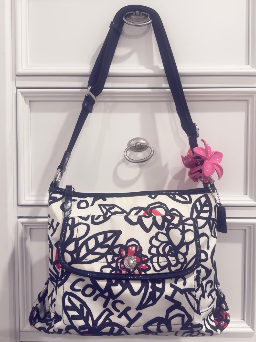 🌸 Coach Poppy Floral Graffiti Crossbody/  Shoulder Bag